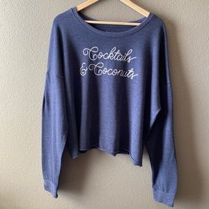 Zoe & Liv XXL Cocktails & Coconuts Sweatshirt NWT